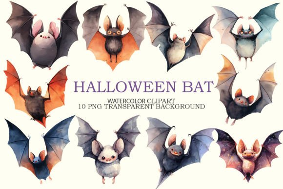 A Crafter’s Review: Halloween Watercolor Bat Graphics & Illustrations