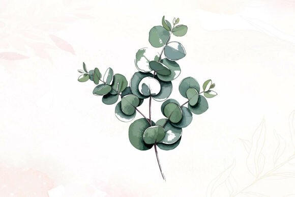 A Designer's Look at the Watercolor Eucalyptus Leaves Branch