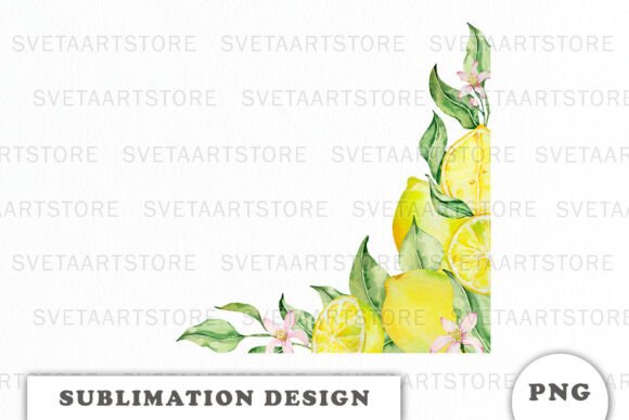 A Designer's Review of a Watercolor Lemon Border Graphic