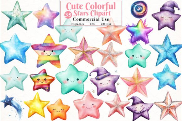 A Designer's Review: Watercolor Stars for Client Graphics