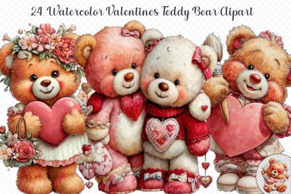 A Designer's Take on Watercolor Teddy Bear Graphics