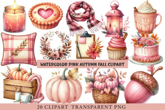 A Professional Review of the Watercolor Pink Autumn Clipart Graphics