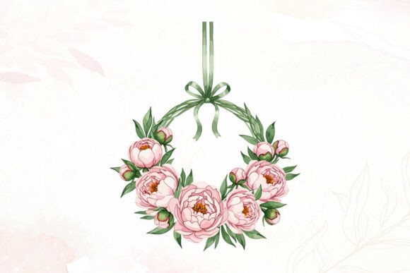A Review of the Pink Peony Wreath Graphics for Illustrations