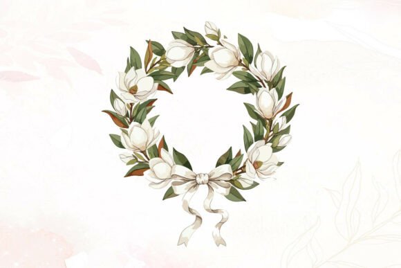 A Review of the White Magnolia Watercolor Wreath Bow Graphic