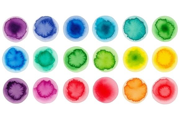 A Vibrant Watercolor Circle Set for Brand Graphics & Illustrations