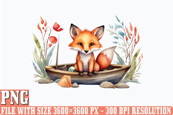 A Watercolor Fox Clipart for Commercial Graphics & Illustrations