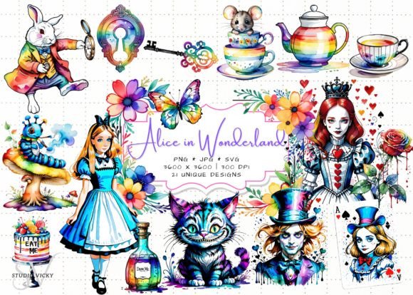Alice in Wonderland Clipart for Brand Storytelling