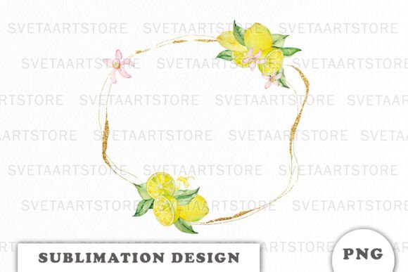 An Embroidery Designer's Review of Watercolor Lemons Gold Frame