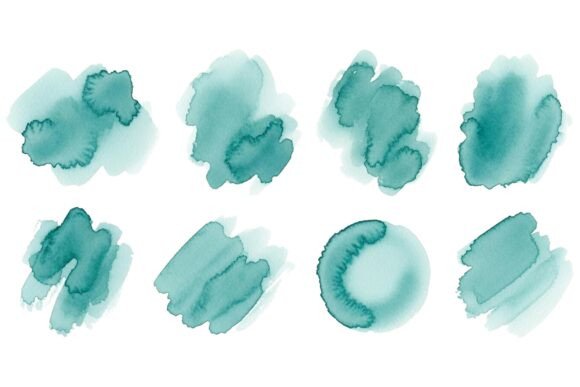 Blue Watercolor Strokes: An Elegant Graphic Asset