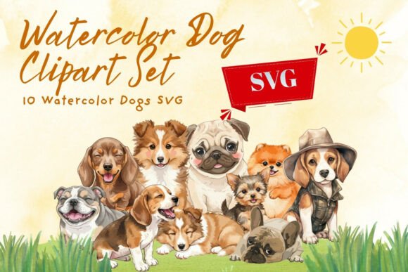 Evaluating 10 Watercolor Dog SVGs for Creative Products
