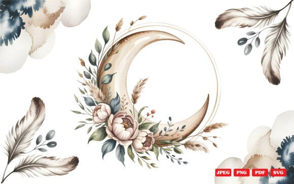 Evaluating Crescent Moon Watercolor Graphics for Small Business Branding