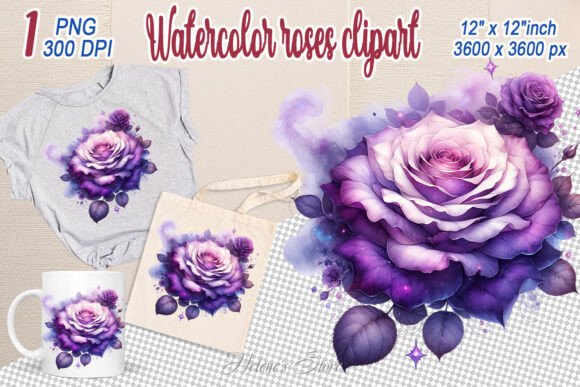 Evaluating the Lilac Watercolor Rose Clipart for Embroidery Projects