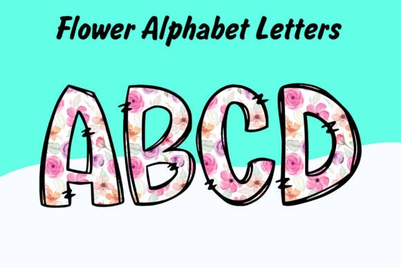 Pink Spring Flower Doodle Graphics for Commercial Use