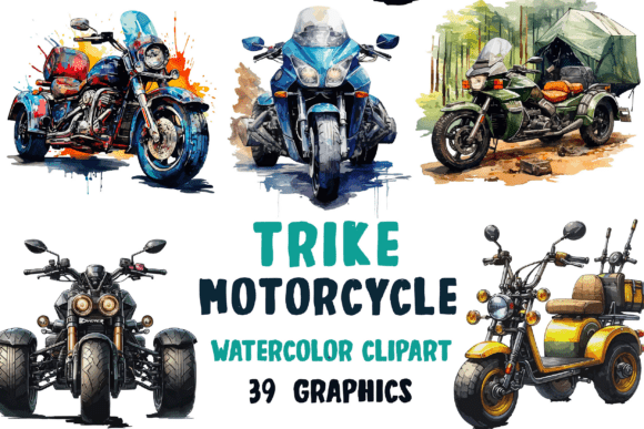 Trike Motorcycle Clipart: Graphics for Authentic Content