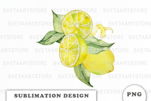 Watercolor Lemons Graphics for Illustrations & Marketing