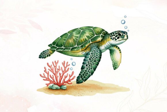 Watercolor Sea Turtle: A Graphics Asset for Brand Mood