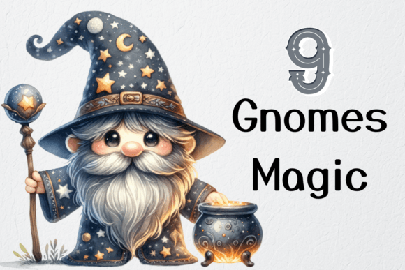 Watercolor Wizard Gnome Graphics for Brand Storytelling